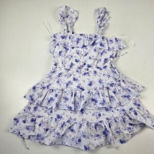 LoveShackFancy Target Dress Womens Small White Floral Ruffle Tiered Sundress